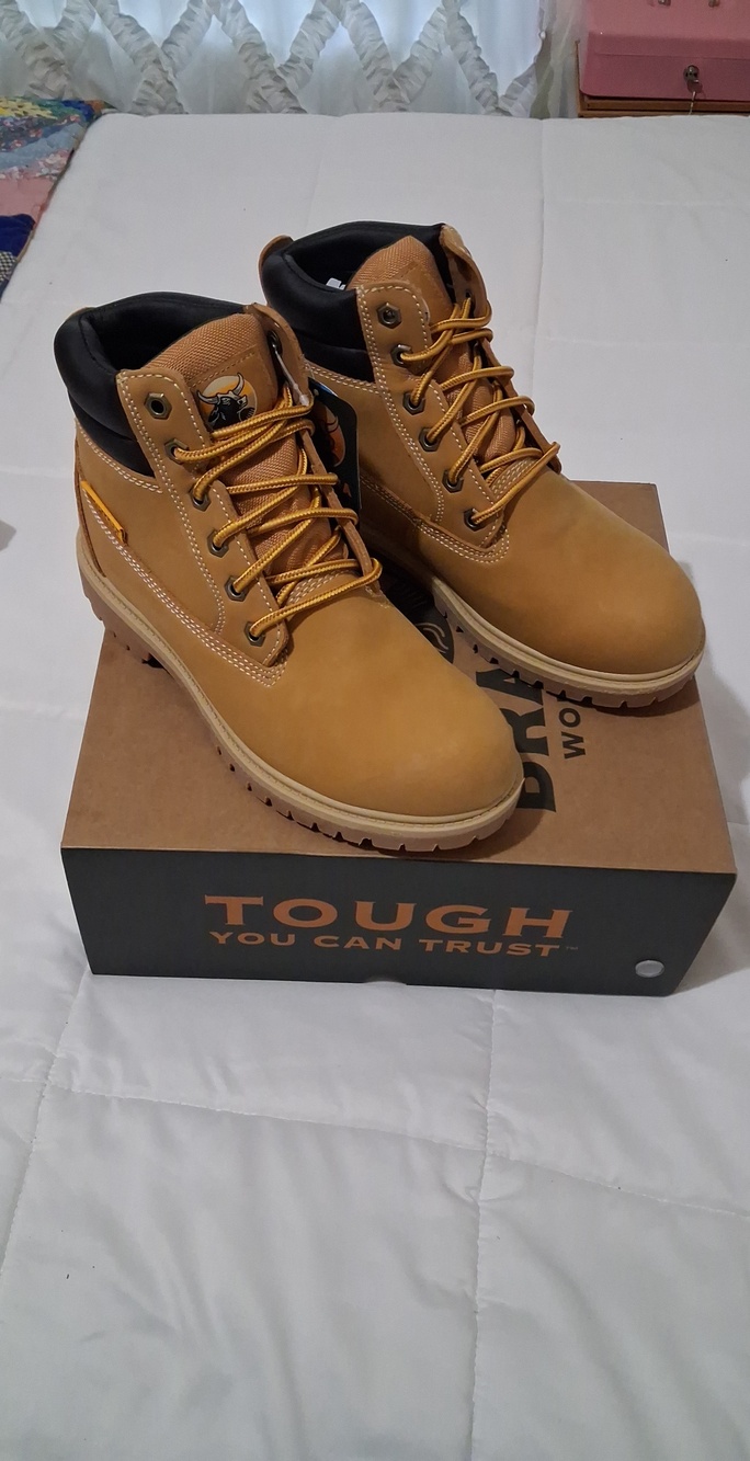 Workwear Men’sBrahma Wheat Brown Lace-Up Work Boots Size 7.5 NWT
